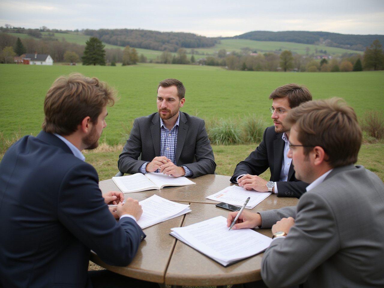 Dynamic sustainability policy meeting in small-town farmland