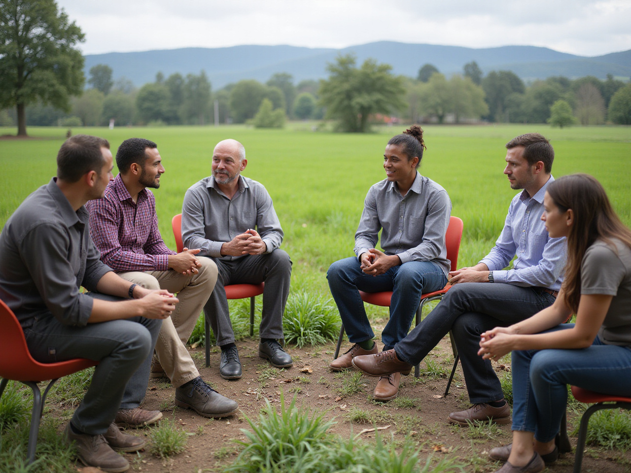 Sustainable development discussion among farmers and policymakers